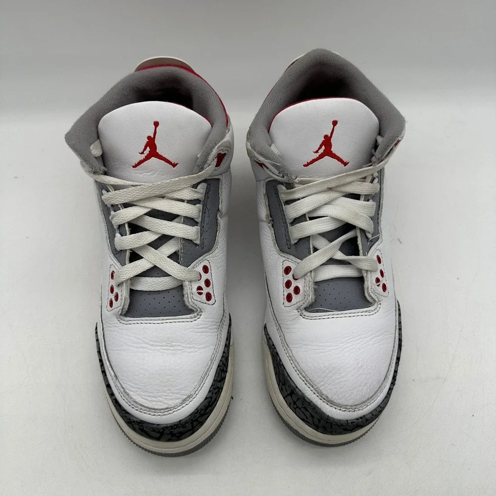 Jordan DM0967-160 Kids 6.5Y White Fire‎ Red Air Jordan 3 Retro Elephant Print